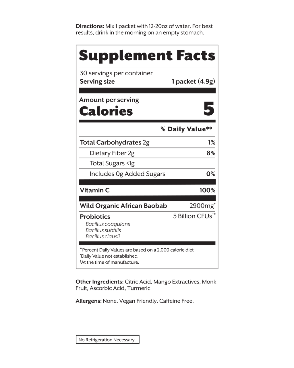 Tropical Mango Debloat: Prebiotic + Probiotic