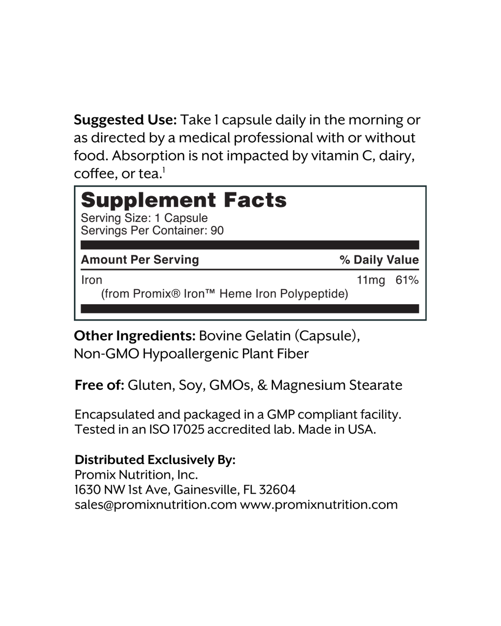Iron (Heme Iron Polypeptide)